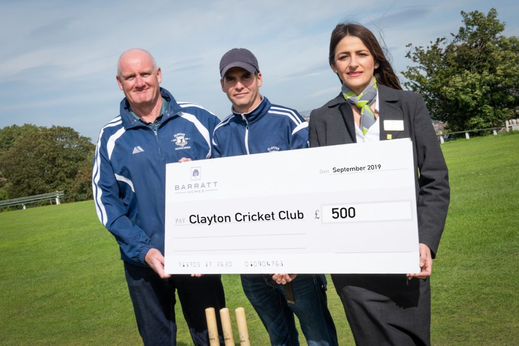 Barratt Homes Yorkshire West sponsor Clayton Cricket Club £1,000