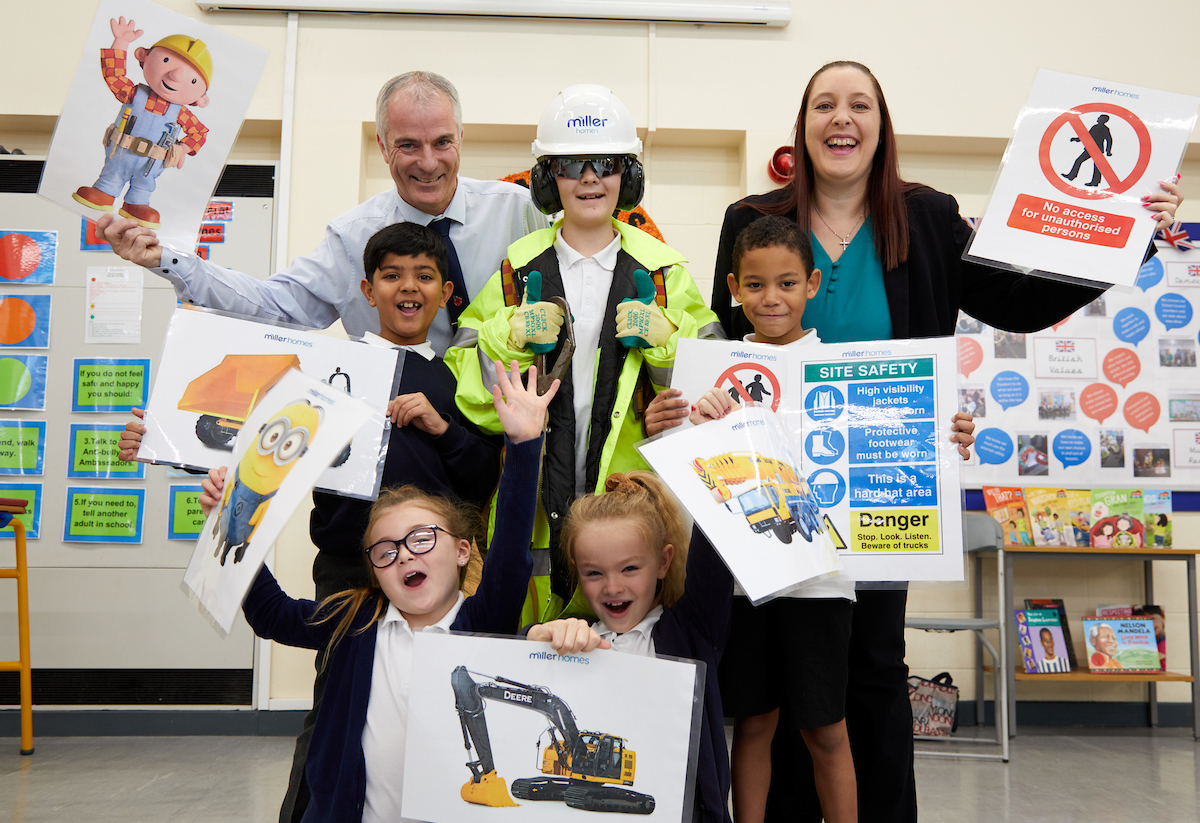 Developer gives children a lesson on construction site…