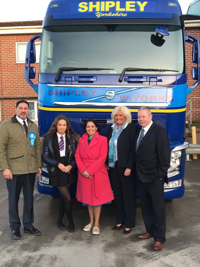 Home Secretary visits Bradford haulage company