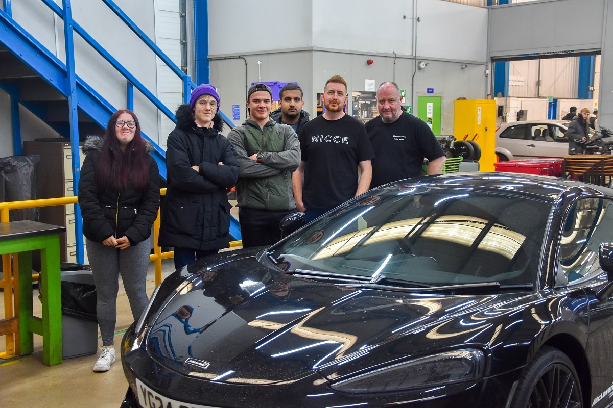 Bradford College students wowed by McLaren supercar visit