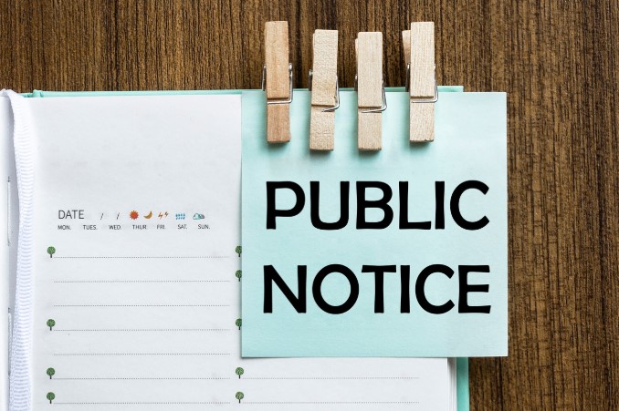 Here are the latest public notices announced for…