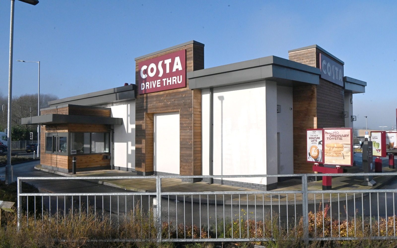 Costa in Bradford fenced off and closed