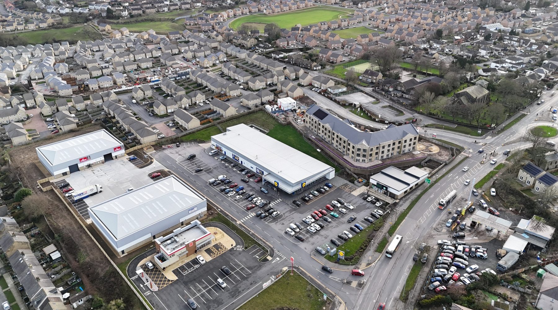 Trade counter estate near Leeds Bradford Airport rolls…