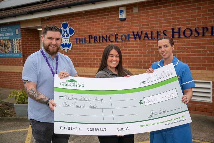 Hospice receives £3k donation from housebuilder