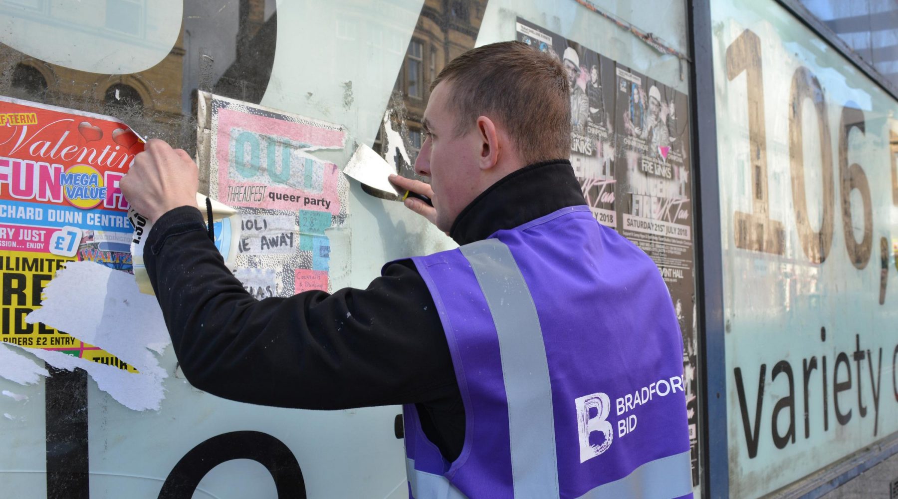 BID project cleans up fly-posting on key landmark…